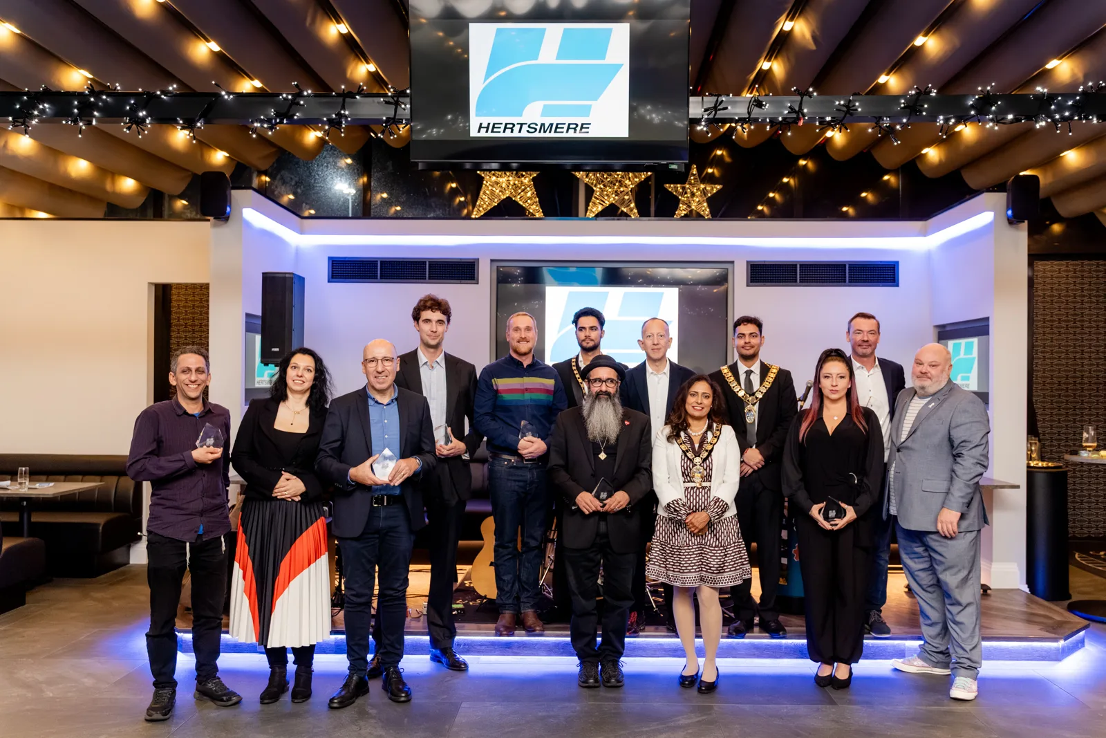 Award winners and councillors at Hertsmere's first business awards
