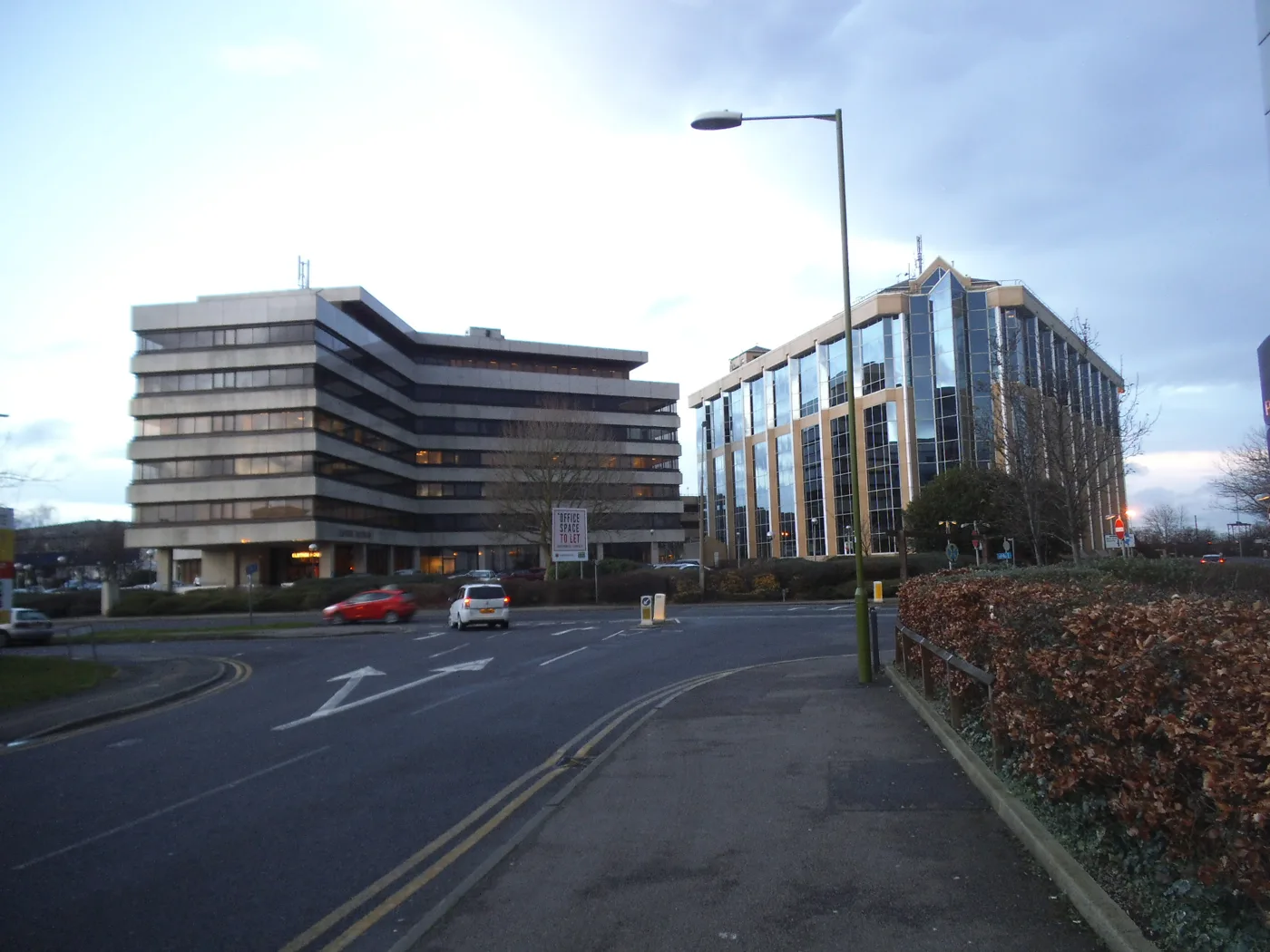 Offices on Elstree Way, Borehamwood. The Elstree Way corridor carries several of the plan's largest Borehamwood housing sites