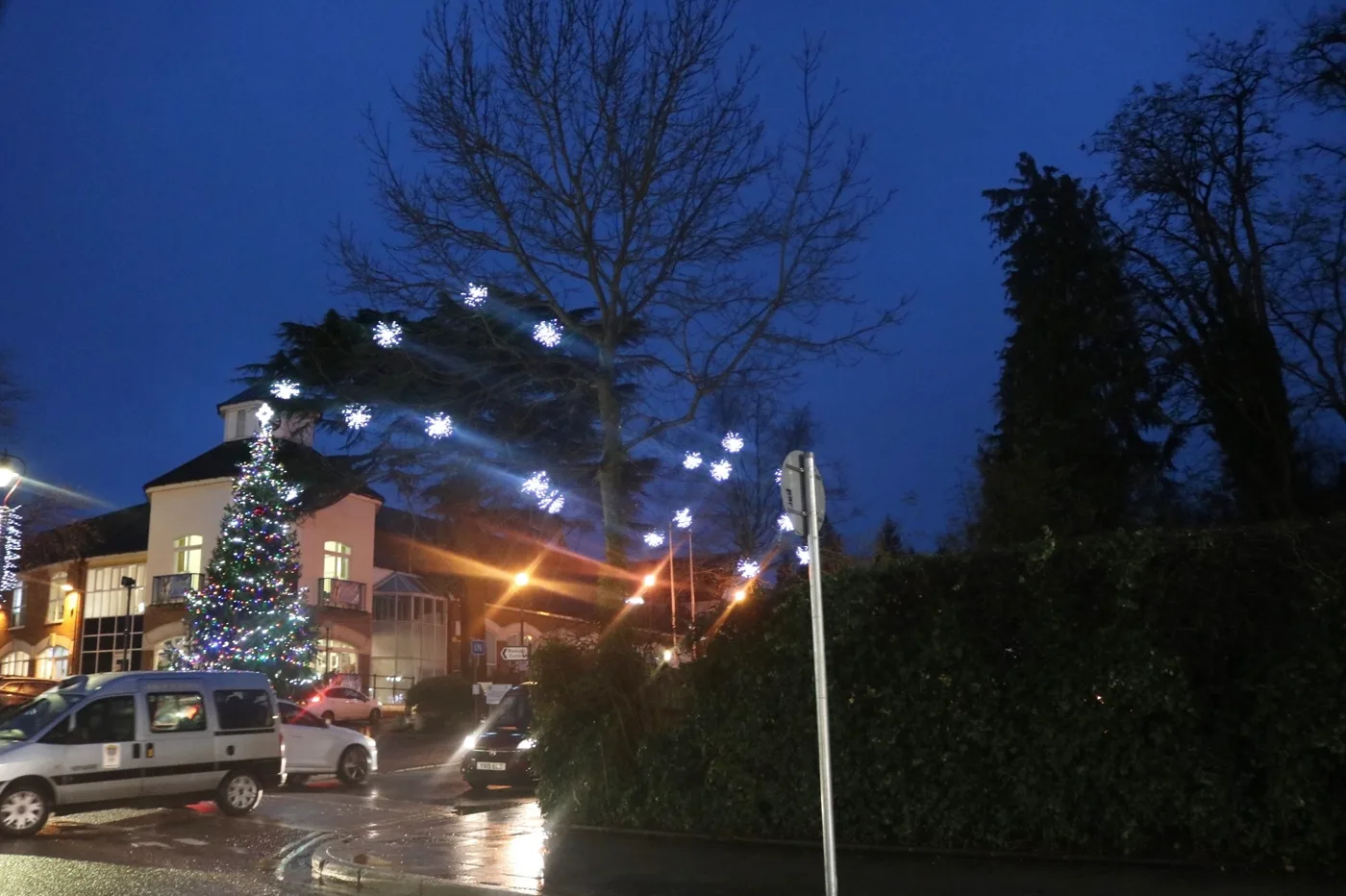 Christmas lights by the Radlett Centre, Radlett